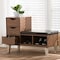 Baxton Studio Arielle Walnut Wood 3-Drawer Shoe Storage Bench with Two Open Shelves 129-6462 - alternate 4